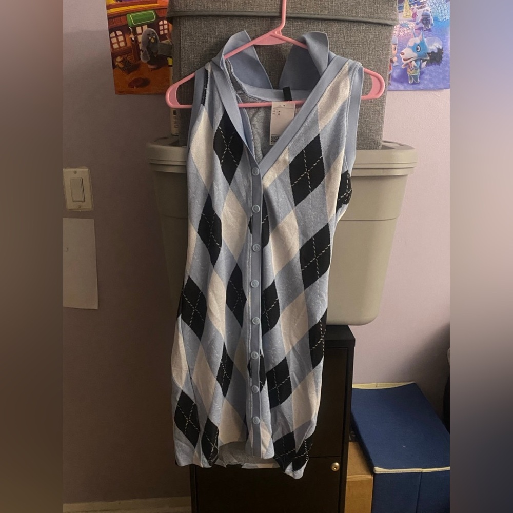 Light blue sweater vest dress forever 21